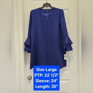 Alfani Flared Ruffle Sleeve Jacket, NWT, Size Large